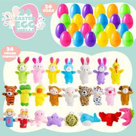 JOYIN hinged eggs with plush puppets for easy opening and secure storage