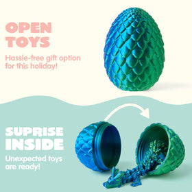 JOYIN compact 7.8-inch dragons fit neatly into a 3.5-inch eggshell for reveal moments.