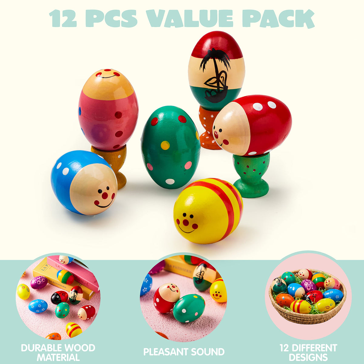 JOYIN 12-pack wooden shakers for party favors and goody bags.