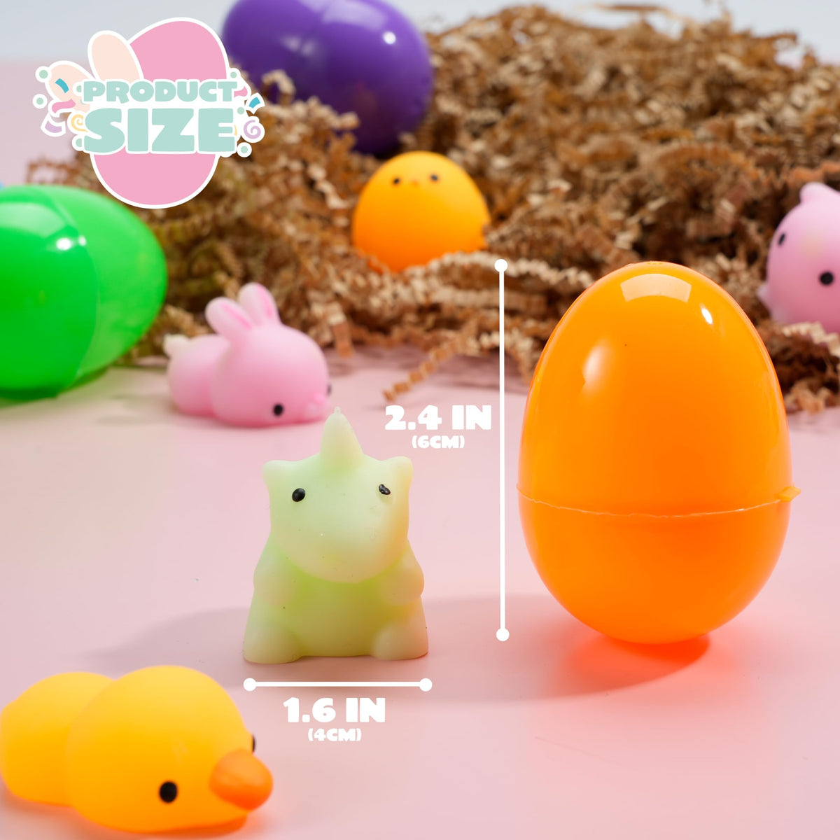 JOYIN grey cat mochi inside egg, playful reward for children