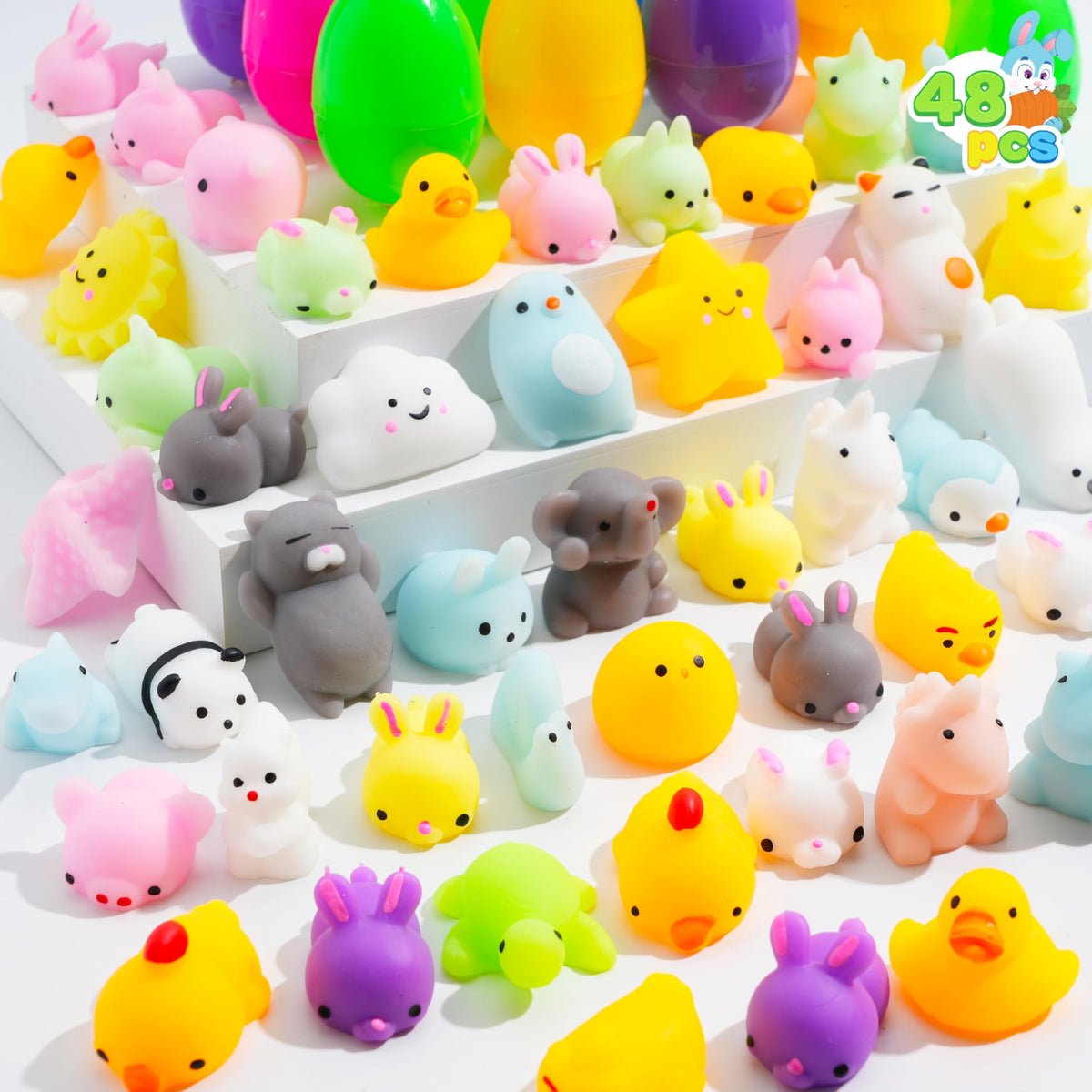JOYIN Easter prefilled egg with mochi duckling squishy for festive egg hunts