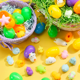 JOYIN blue and pink rabbit mochi inside egg, great for kids' hunts