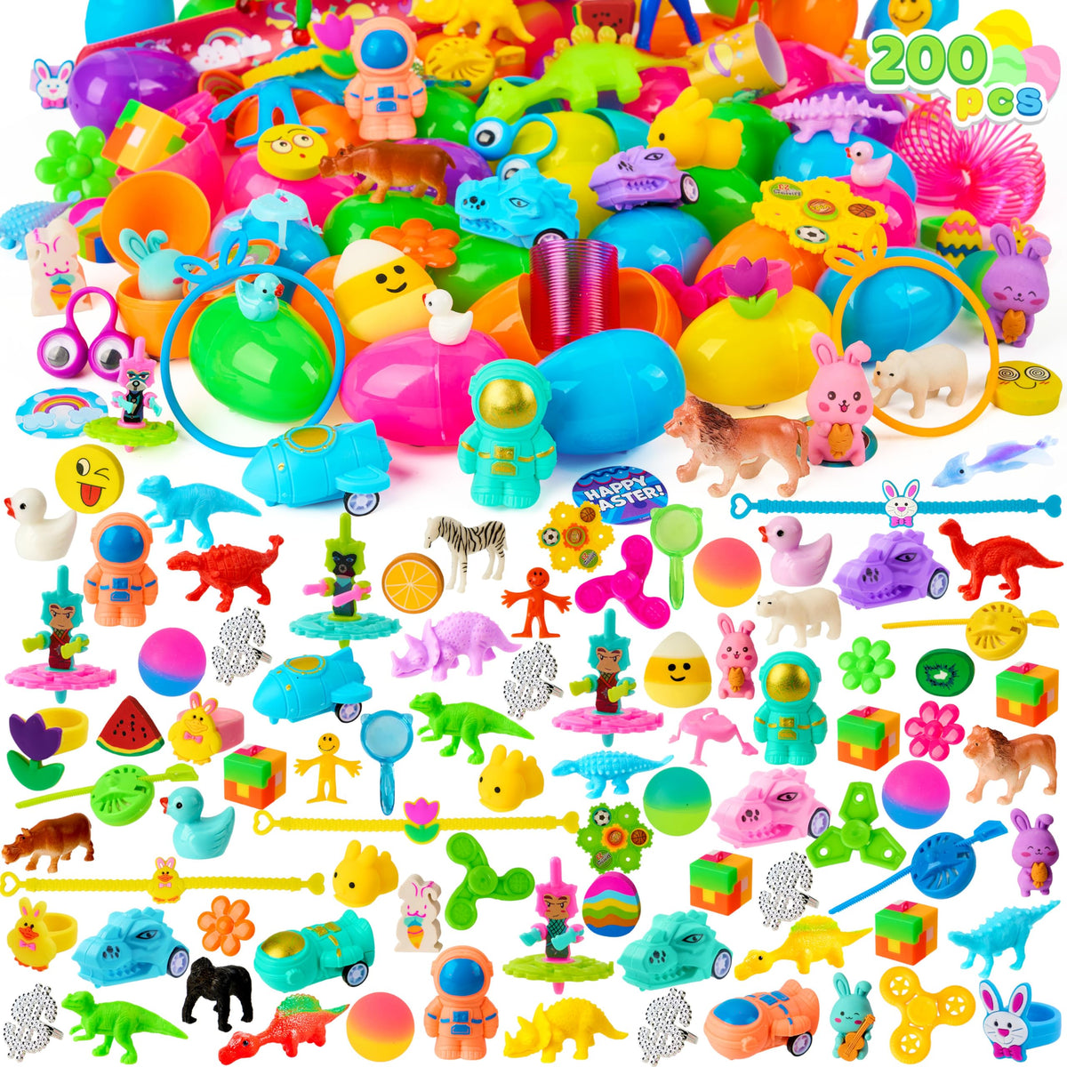 JOYIN Easter prefilled egg packaging highlights durable, food-safe plastic for safe Easter fun.