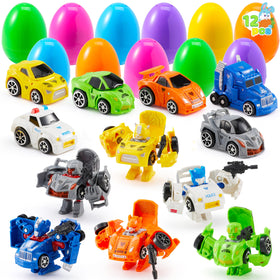 JOYIN Easter prefilled egg with car-robot toy inside for egg hunt fun