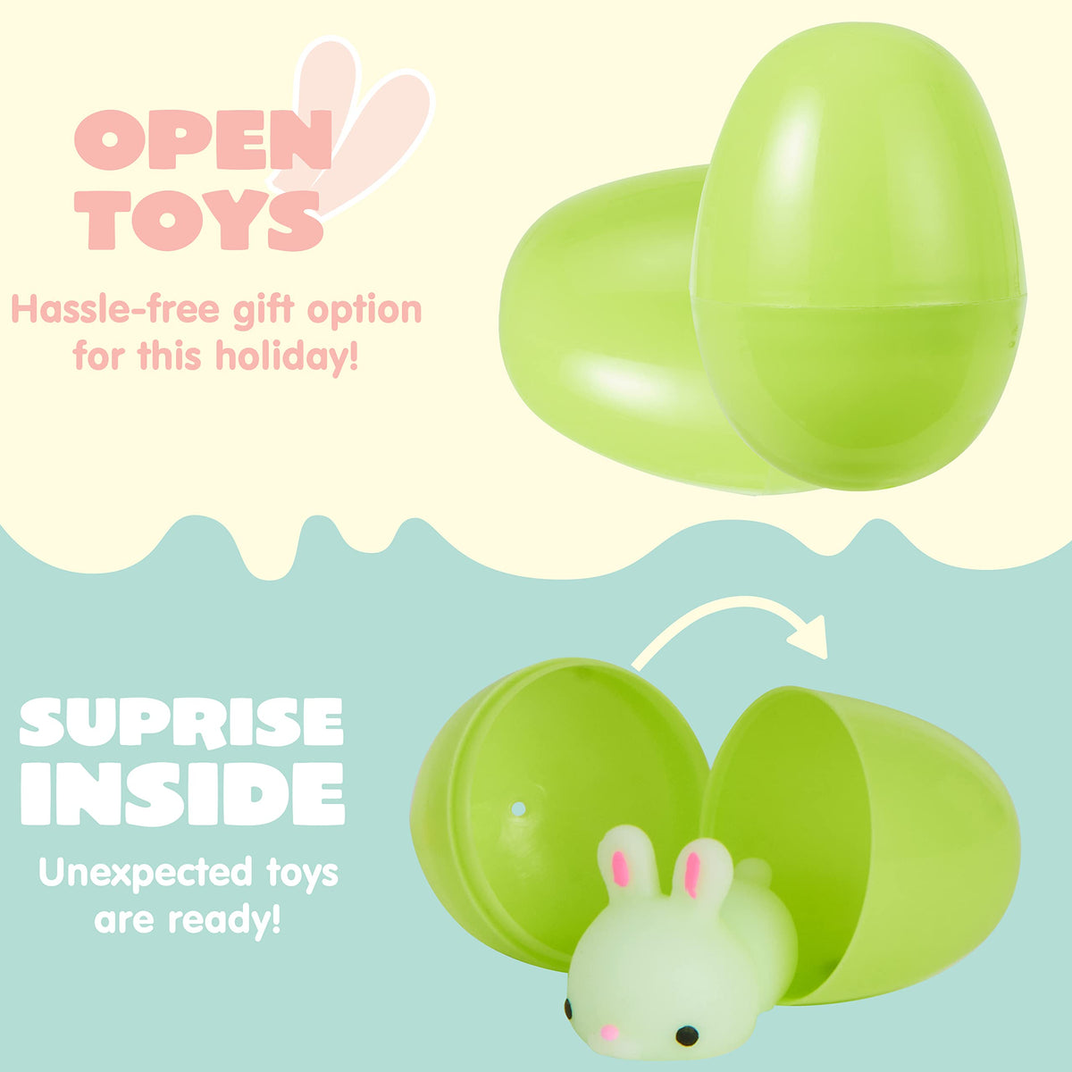 JOYIN Easter eggs with mochi squishy fox for imaginative party games and reward moments.