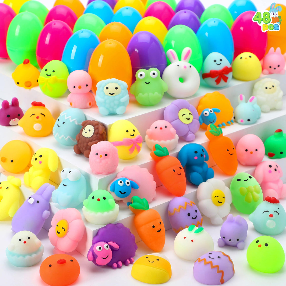 JOYIN Easter eggs with mochi squishy toys spark a colorful hunt