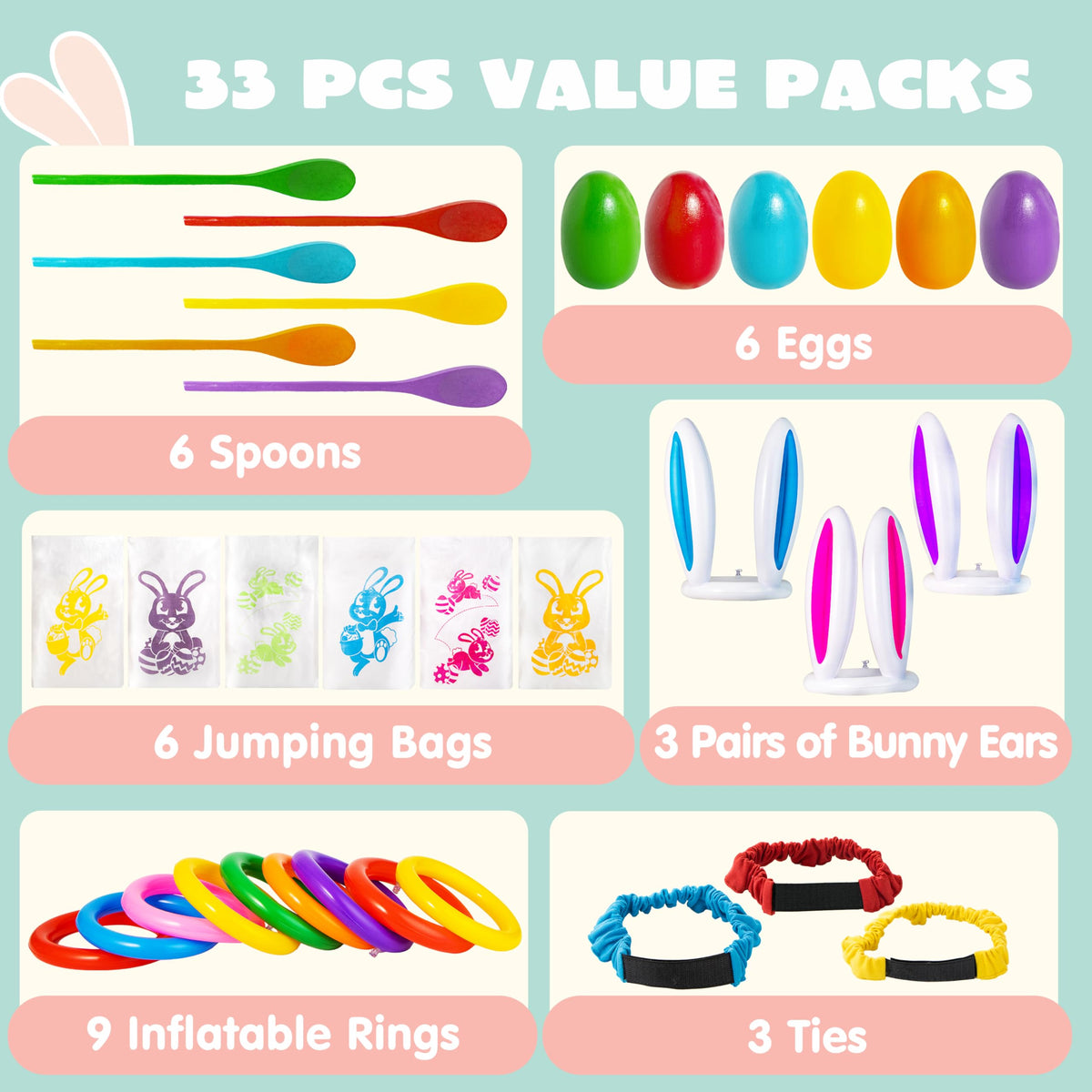 JOYIN Easter spoons and eggs set for safe, engaging play.