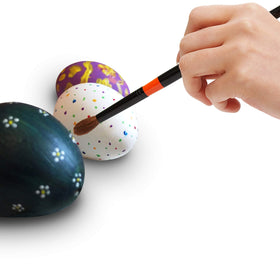 JOYIN DIY decor setup with plain white wooden eggs for parties.