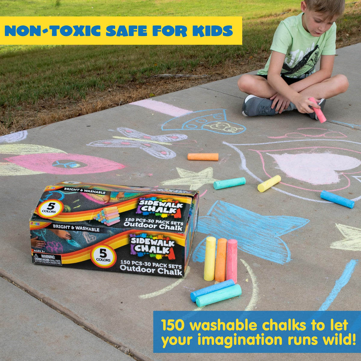 JOYIN washable chalk on surfaces keeps cleanup quick.