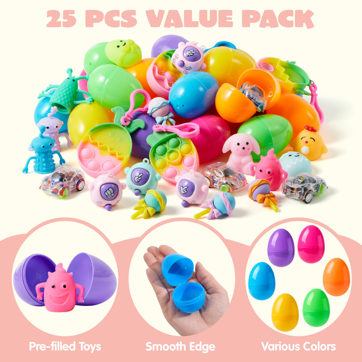 JOYIN pull-back cars inside eggs, perfect party prizes.