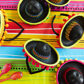 JOYIN fabric sombrero detail with bright patterns for eye-catching party décor.