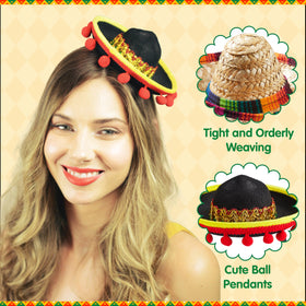 JOYIN fabric sombrero headband with black adjustable band for comfortable wear.