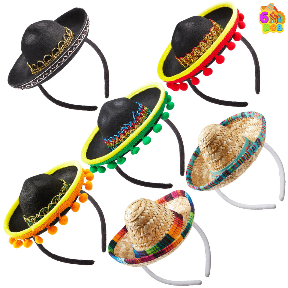 JOYIN fabric sombrero headband with colorful fringes for festive photos.
