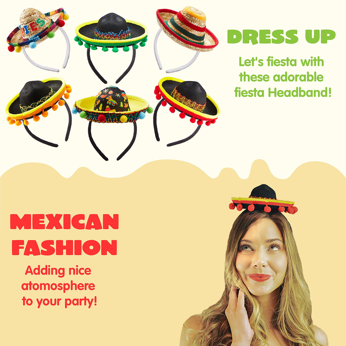 joyin fabric sombrero headband with colorful fringe for party flair