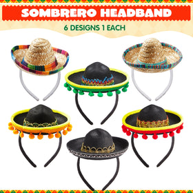 JOYIN fabric sombrero headband with patterned sombrero for lively events.
