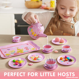 JOYIN Fairy Blossom Tea Set big plate as a centerpiece for pretend parties.