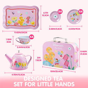 JOYIN Fairy Blossom Tea Set small plates suited for delicate pretend bites.