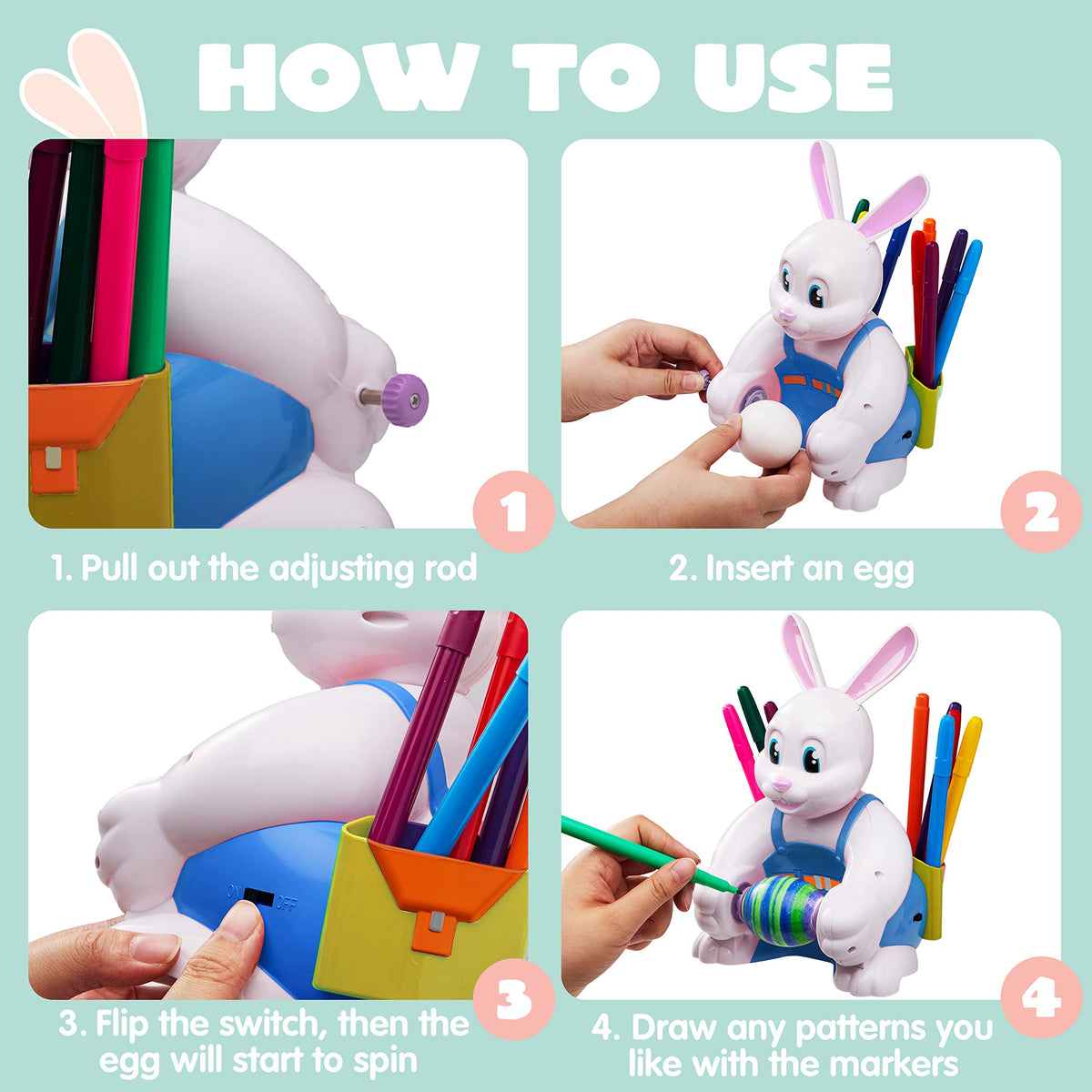 JOYIN family-fun-easter-decorating promotes shared creativity with marker colors and spinner.