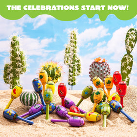 JOYIN fiesta table decor with colorful maracas ready for hands-on activity.