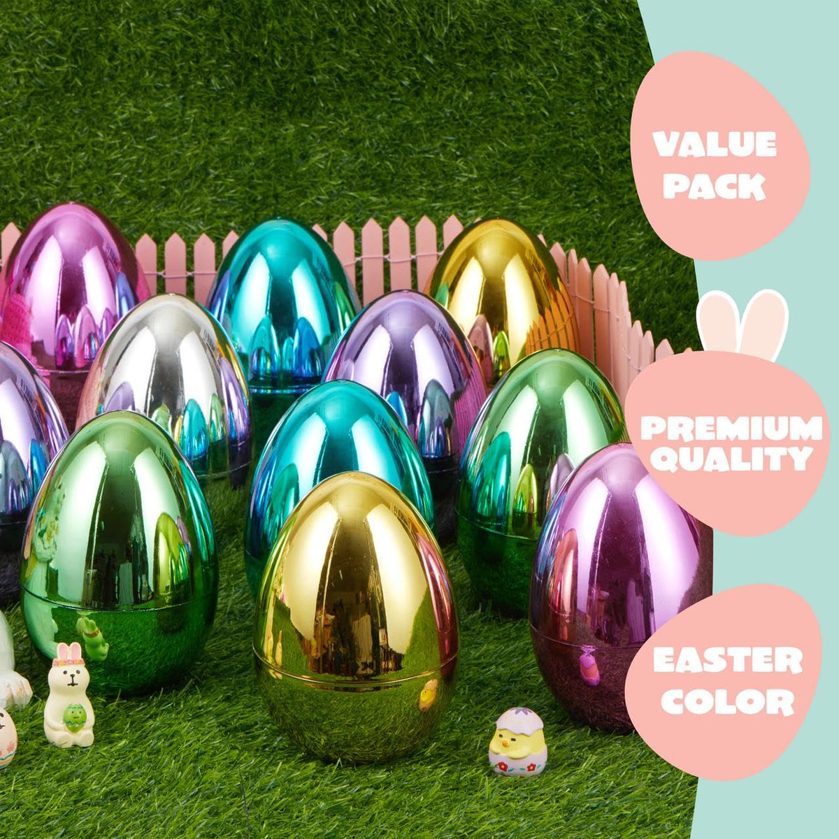 JOYIN fillable Easter eggs for treats and notes, 6-inch jumbo size