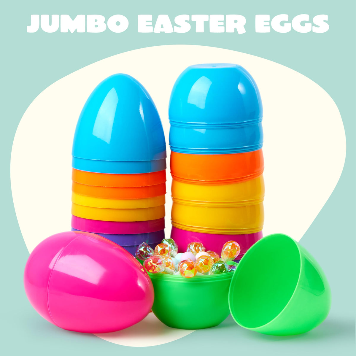 JOYIN fillable Easter eggs with inner space for surprises.