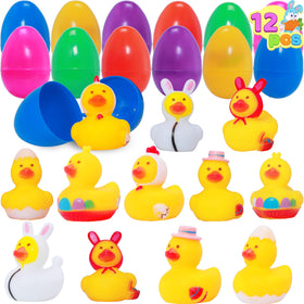 JOYIN filled Easter egg with cap-design rubber duck for egg hunts.