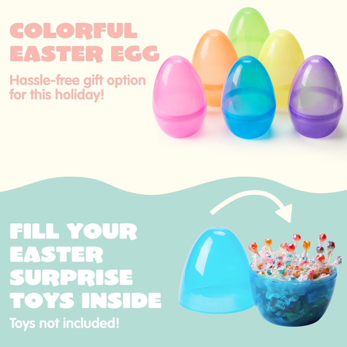 JOYIN filled Easter eggs ready for gifts, favors, and classroom activities.