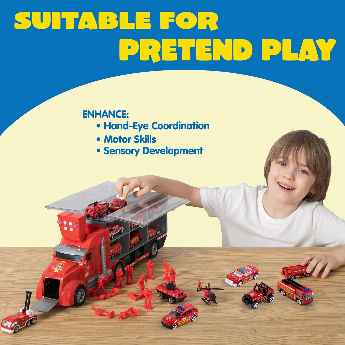 JOYIN fire ambulance toy supporting role play and emergency storytelling
