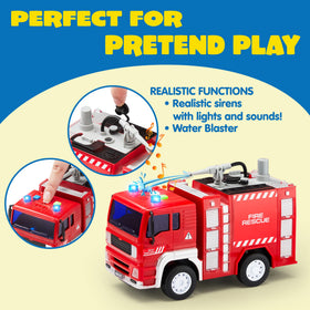 JOYIN fire engine top view showcases compact design ideal for small hands.