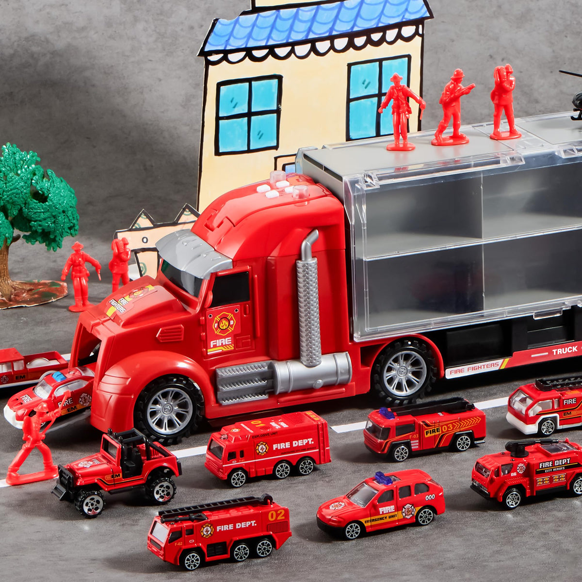 JOYIN fire tanker and armored car kit expanding firefighting play options