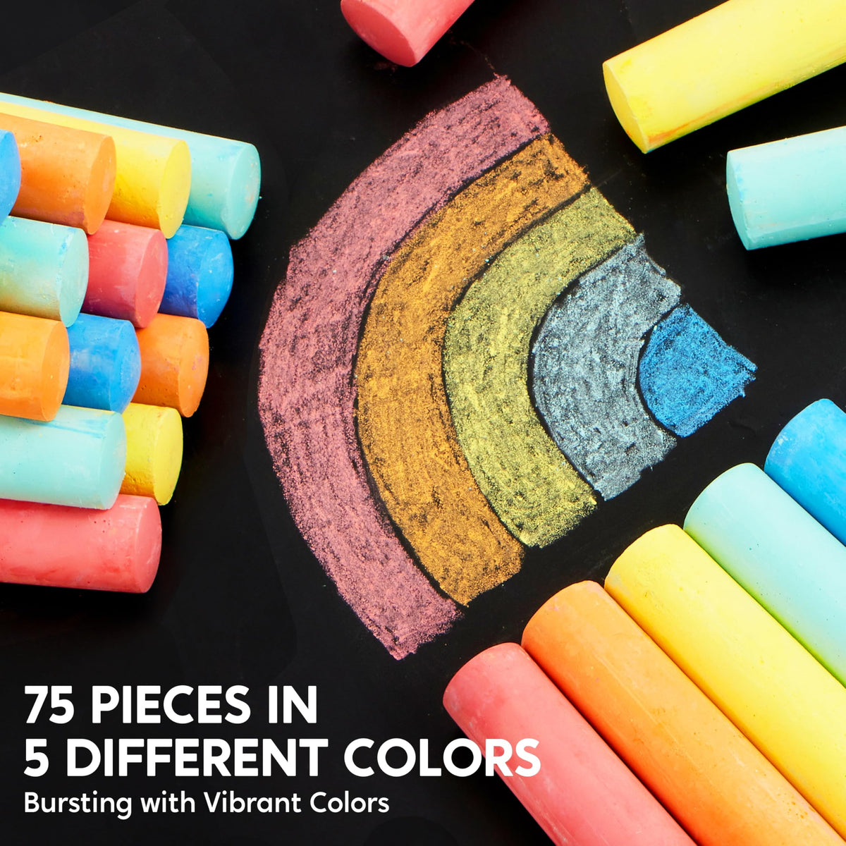 JOYIN five-color chalk delivers bold hues for sidewalk drawings and classroom projects