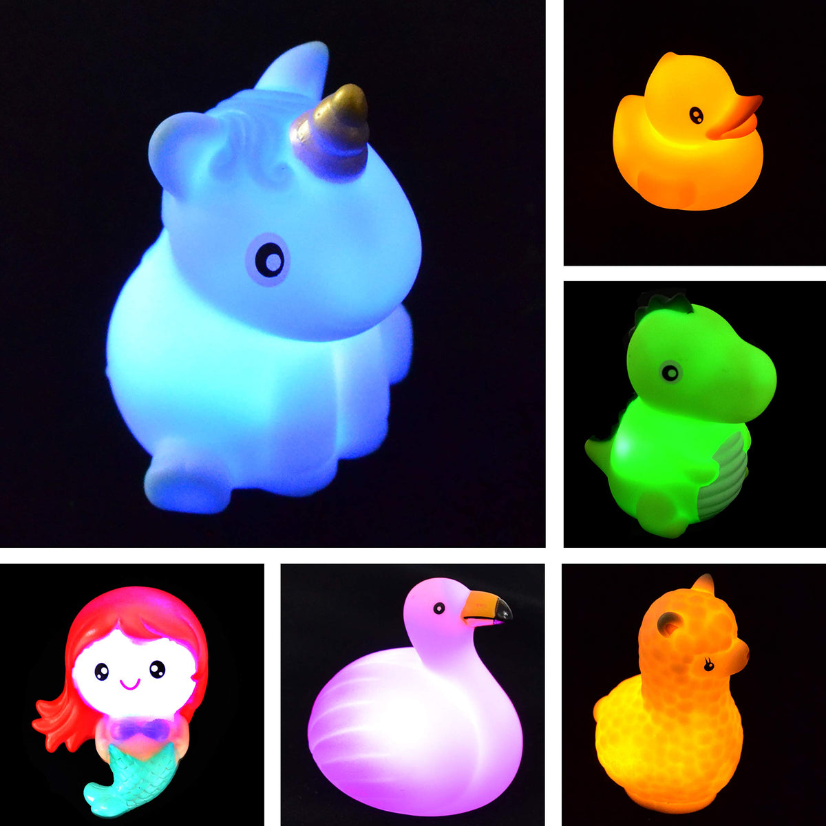 JOYIN floating bath toys illuminate automatically when submerged for tub time magic.