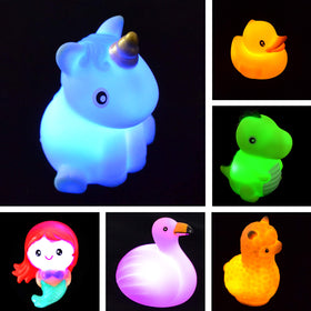 JOYIN floating bath toys illuminate automatically when submerged for tub time magic.