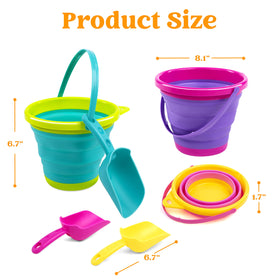 JOYIN purple collapsed foldable beach bucket compact for travel and storage