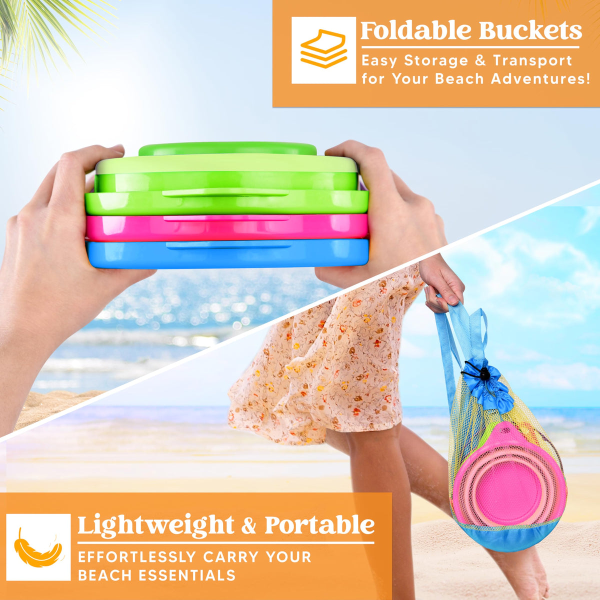 JOYIN pail set with shovels ready for sandcastle fun