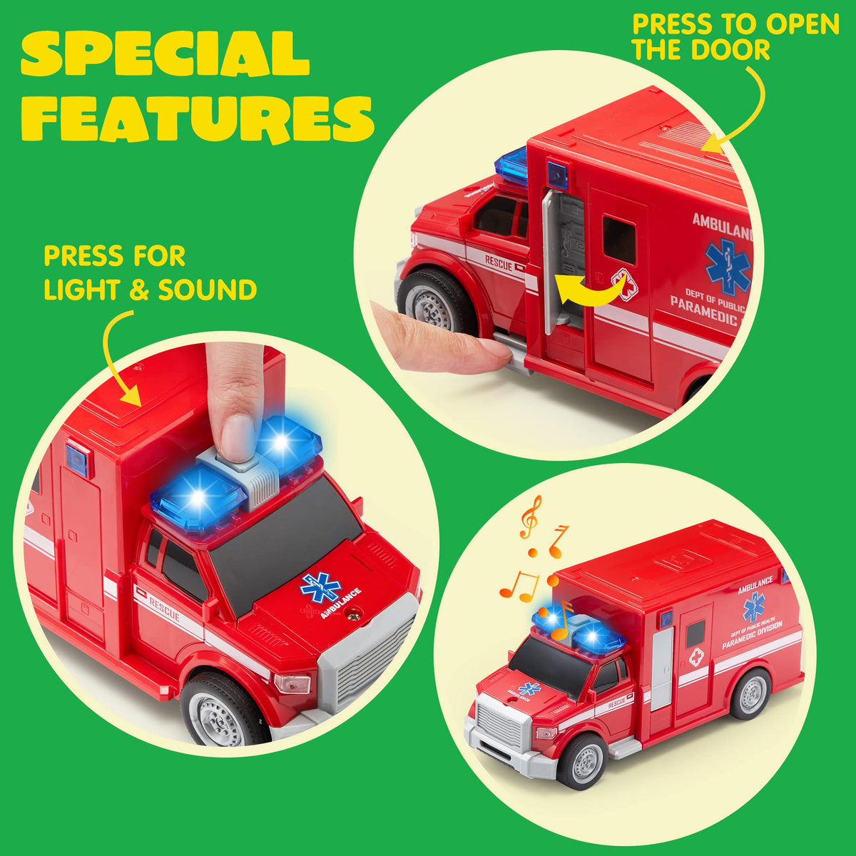 JOYIN garbage truck wheels in action support pretend cleanup