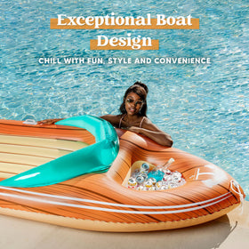JOYIN Giant Boat Float quick inflation valve speeds setup.