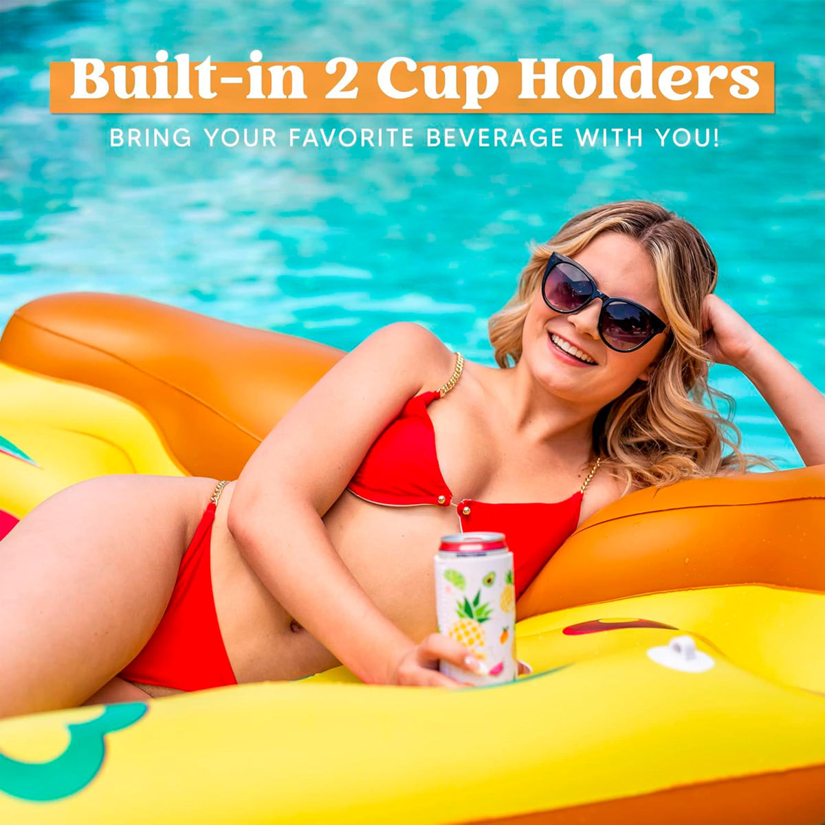 JOYIN Pizza Slice pool float cup holders keep drinks within reach during pool time.