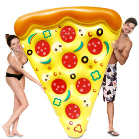 JOYIN Giant Pizza Slice pool float top view shows oversized, party-ready design for summer fun.