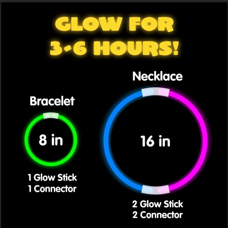 JOYIN glow-stick connectors bundle keeps bracelets attached for easy wear