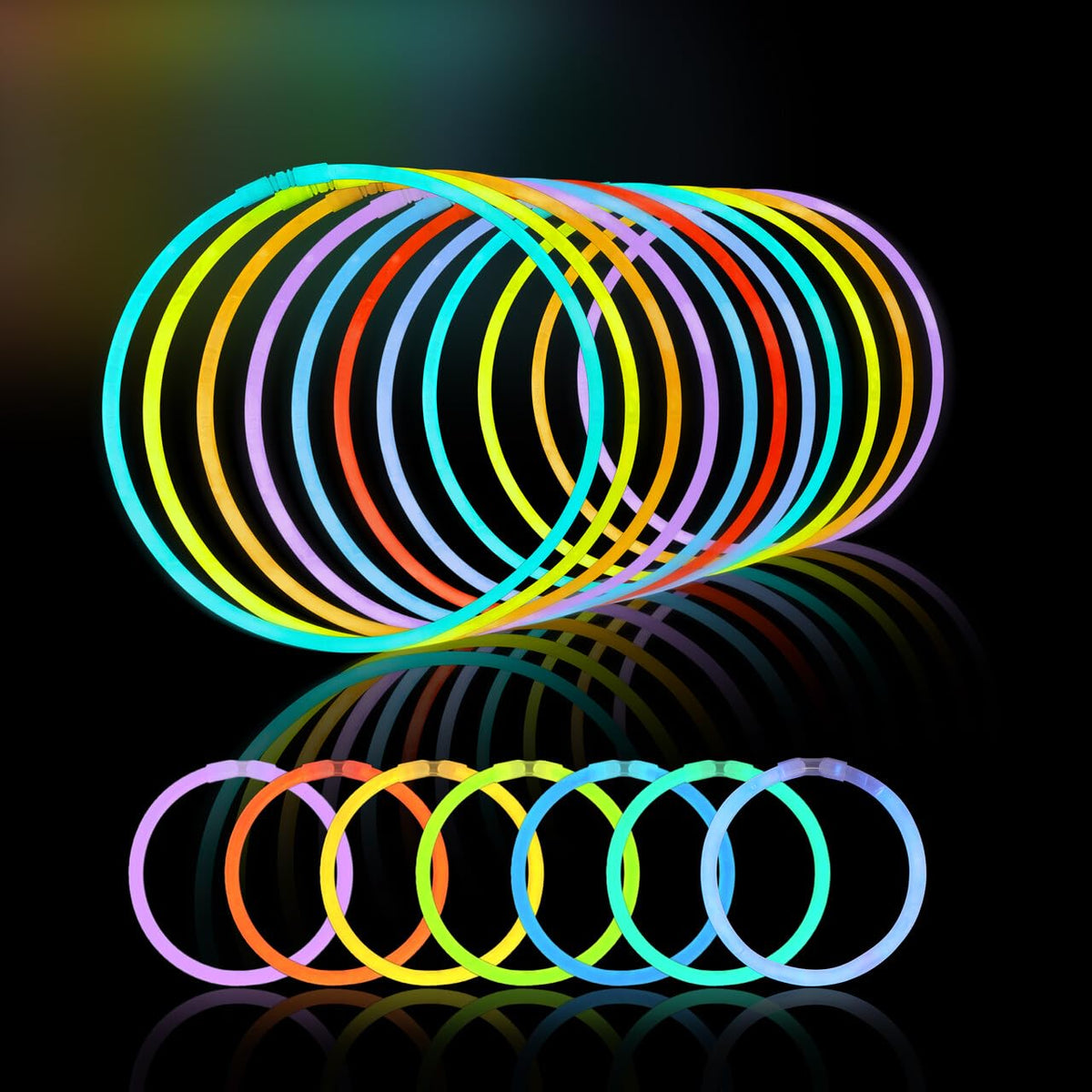 JOYIN glow sticks 22-inch necklace kit, vibrant colors for parties and events.