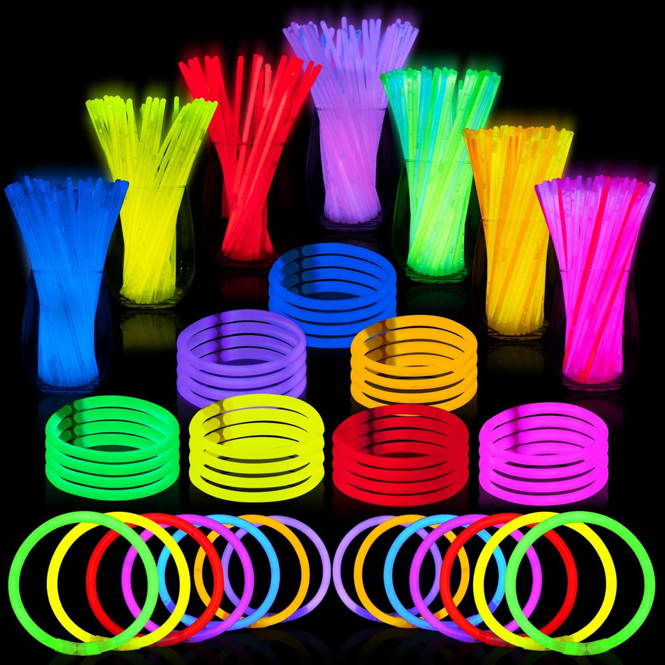 JOYIN glow sticks in multicolor set ideal for vibrant night celebrations.