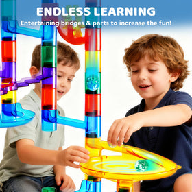 JOYIN five glow-in-the-dark marbles on the marble run