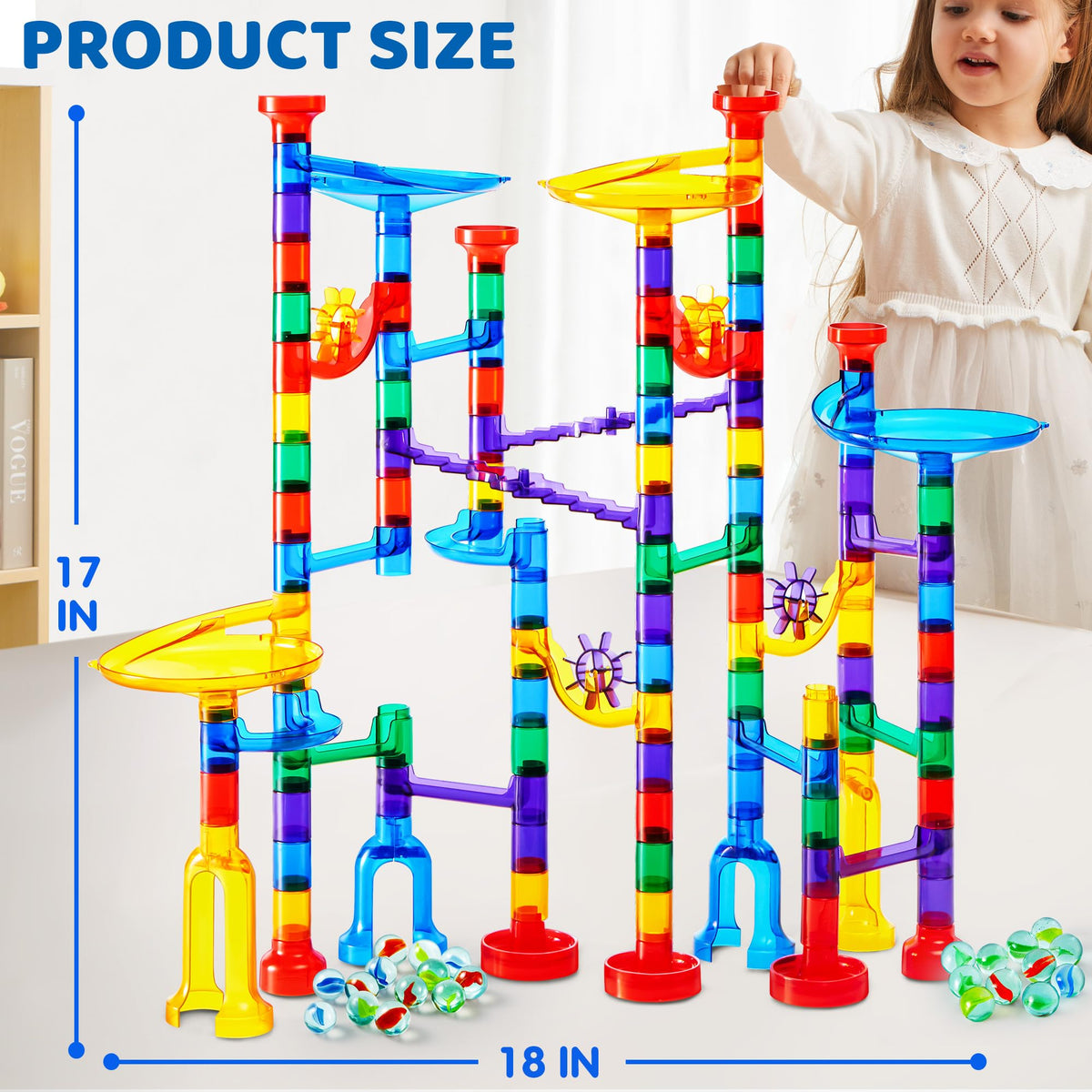 JOYIN child playing with glowing marble run