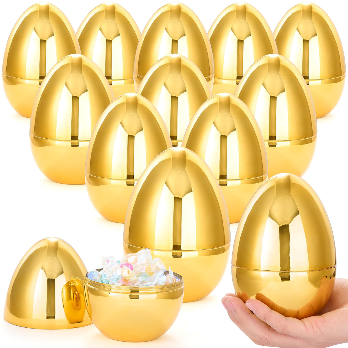 JOYIN gold 6-inch jumbo Easter egg for fillable surprises and hunts.