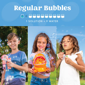 JOYIN green bubble solution outdoors enabling vibrant summer play and laughter.