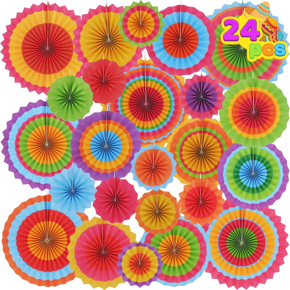 JOYIN hanging paper fans 20cm create bright ceiling accents for celebrations