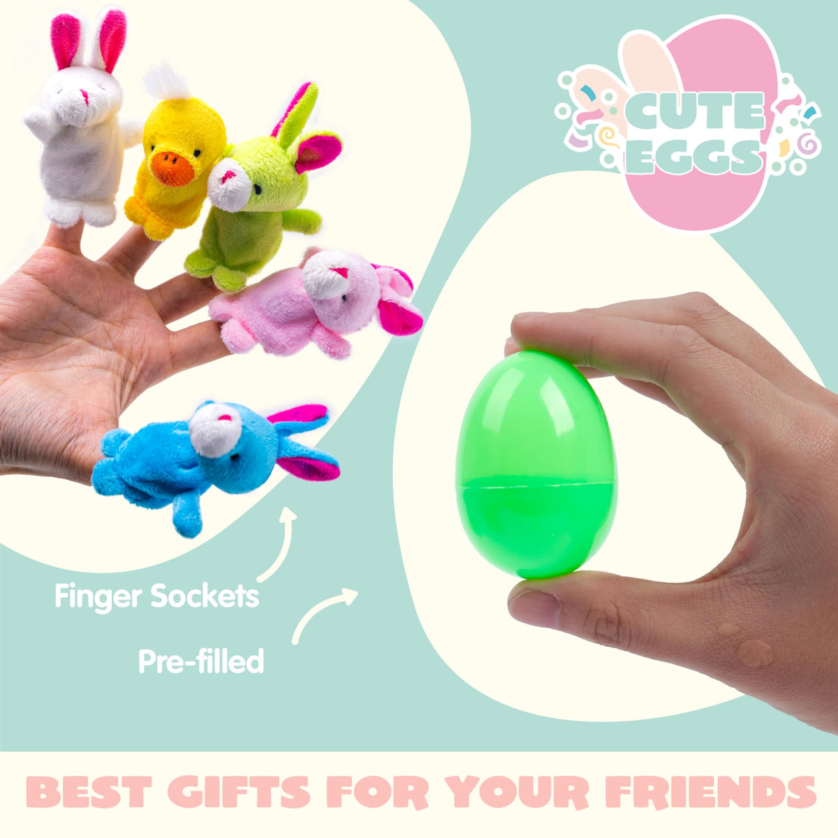 JOYIN colorful plastic eggs and plush puppets spark imaginative play