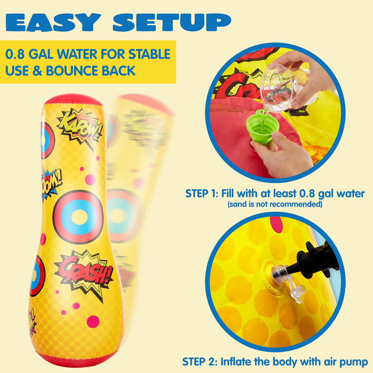 JOYIN kids playing outdoors with the inflatable bopper for active fun.