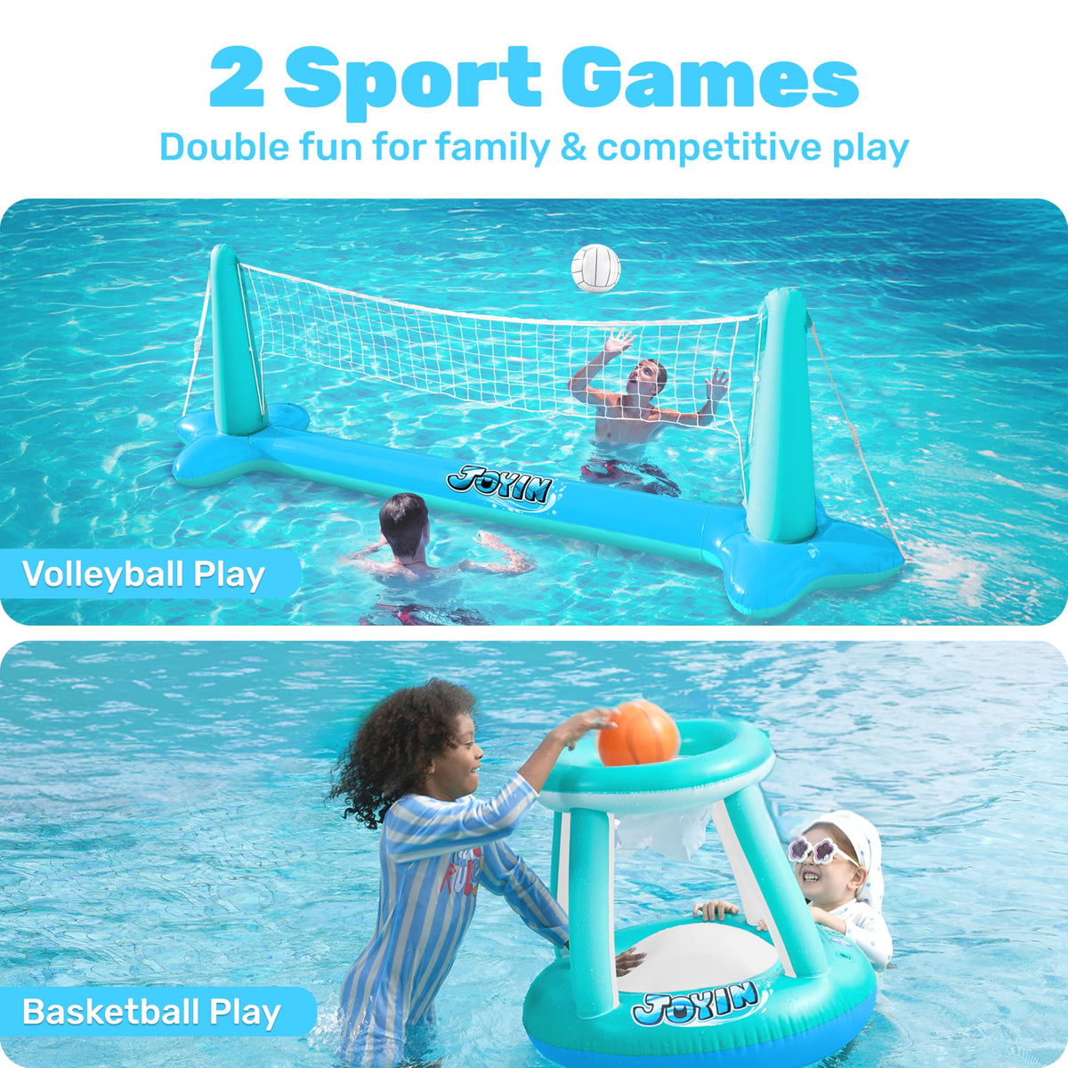 JOYIN inflatable basketball hoop ready for pool games